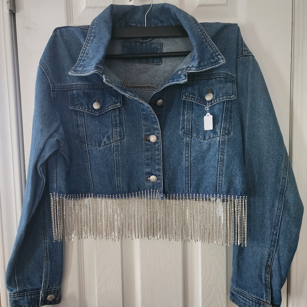 Rhinestone jean jacket
